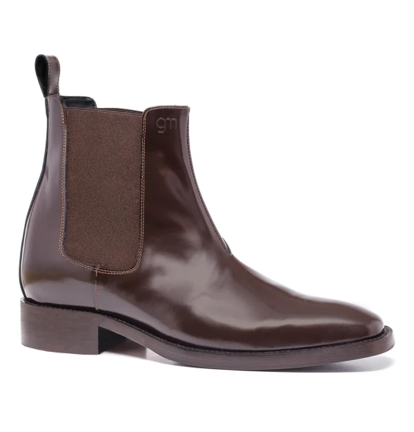 Kansas - Elevator Boots in Varnish Leather from 2.4 to 3.1 inches