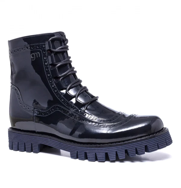 Brighton - Elevator Boots in Varnish Leather from 2.4 to 3.1 inches