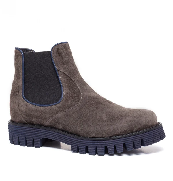 Times Square - Elevator Boots in Suede Leather from 2.4 to 4 inches