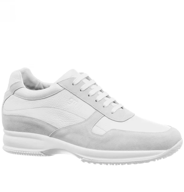 Lugano - Elevator Sneakers in Mix of leathers from 2.4 to 4 inches