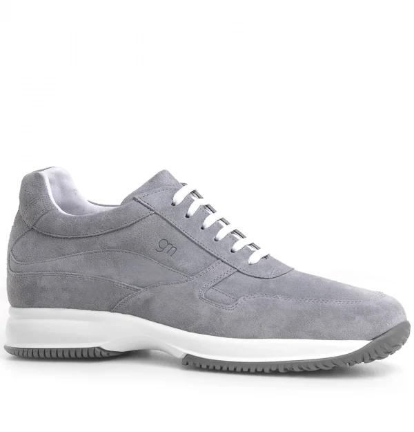 Brescia - Elevator Sneakers in Suede Leather from 2.4 to 4 inches