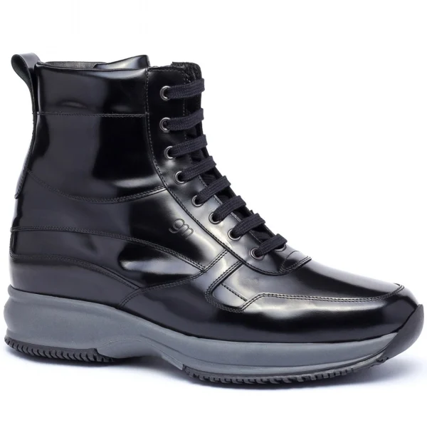 Denmark - Elevator Sneakers in Full Grain Leather from 2.4 to 4 inches