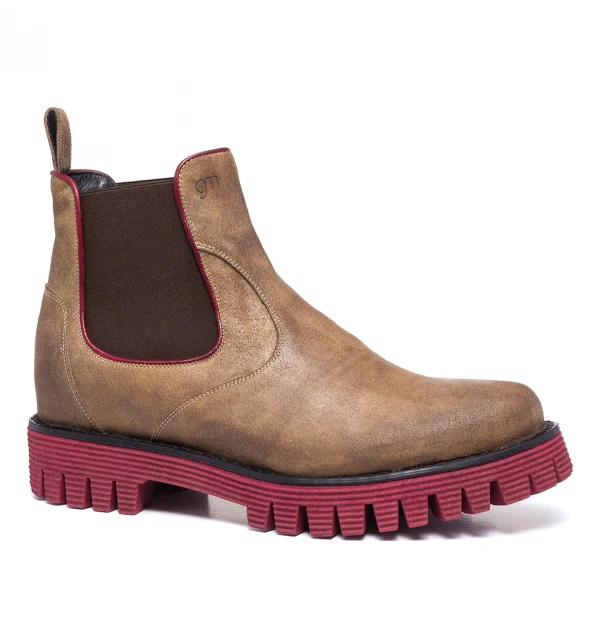 George Town - Elevator Chelsea Boots in Waxed Leather from 2.4 to 4 inches