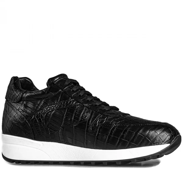 State Street - Elevator Sneakers in Crocodile Leather from 2.4 to 3.1 inches