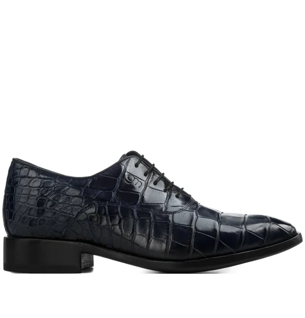Esperia - Elevator Dress Shoes in Crocodile Leather from 2.4 to 3.1 inches