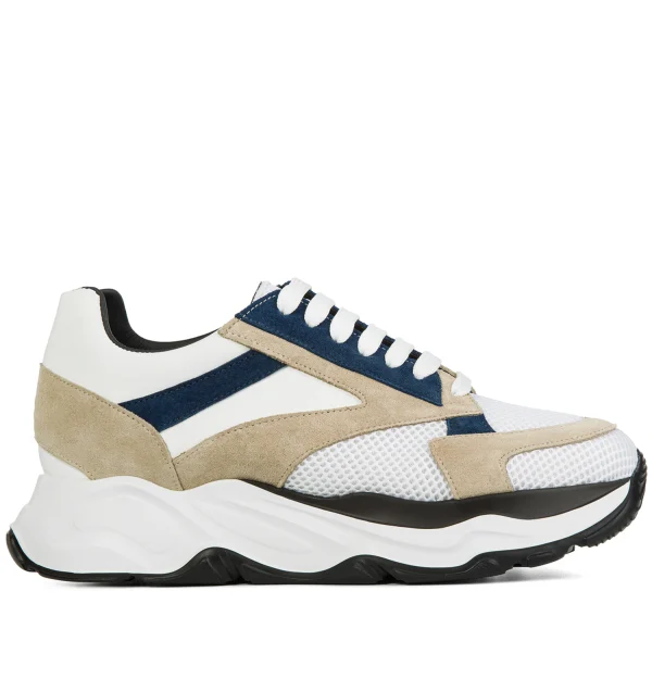 Sutri - Elevator Sneakers in Mix of leathers/fabric from 2.4 to 4.3 inches