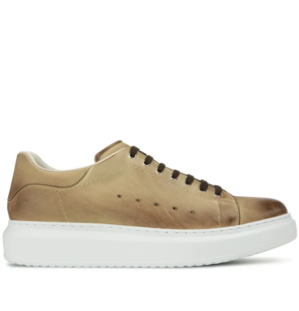 CURACAO - Elevator Sneakers in Full Grain Leather from 2.4 to 3.1 inches