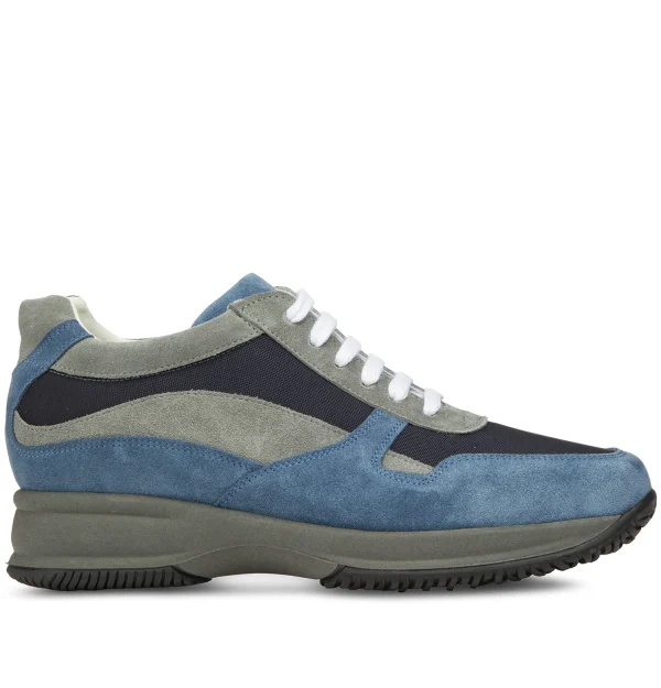 Martinique - Elevator Sneakers in Leather/fabric mix from 2.4 to 4 inches