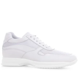 Alaska - Elevator Sneakers in Leather/fabric mix from 2.4 to 4 inches