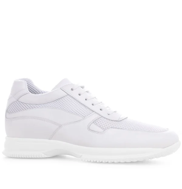 Alaska - Elevator Sneakers in Leather/fabric mix from 2.4 to 4 inches