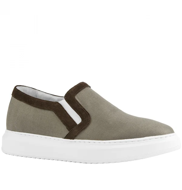 Alghero - Elevator Slip-Ons in Leather/fabric mix up to 6 cm