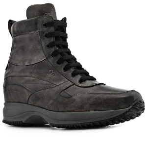 Austria - Elevator Sneakers in Leather/fabric mix from 2.4 to 4 inches