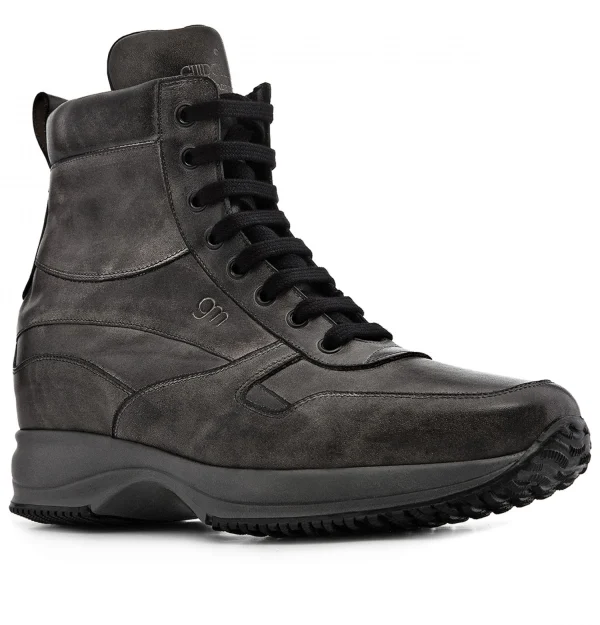 Austria - Elevator Sneakers in Leather/fabric mix from 2.4 to 4 inches