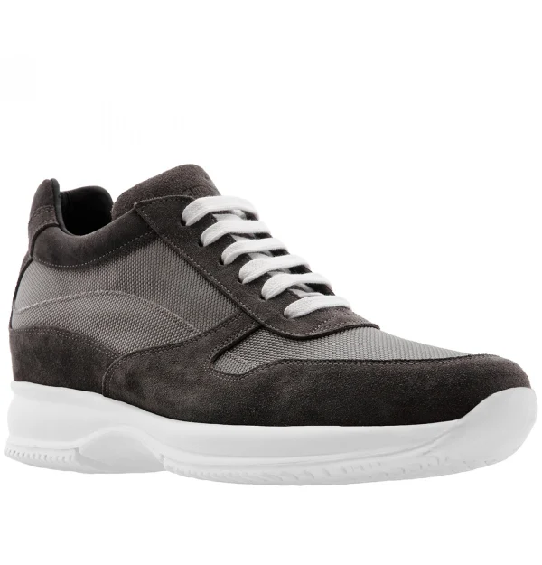 Baltimore - Elevator Sneakers in Leather/fabric mix from 2.4 to 4 inches