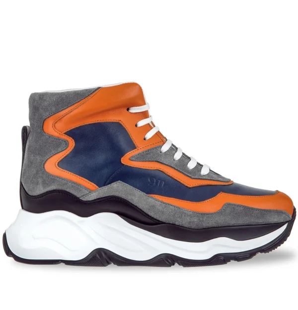 Giant Flamingo - Elevator Sneakers in Mix of leathers from 4 to 5 inches