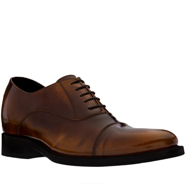 Bel Air - Elevator Shoes in Brushed Leather from 2.4 to 3.1 inches