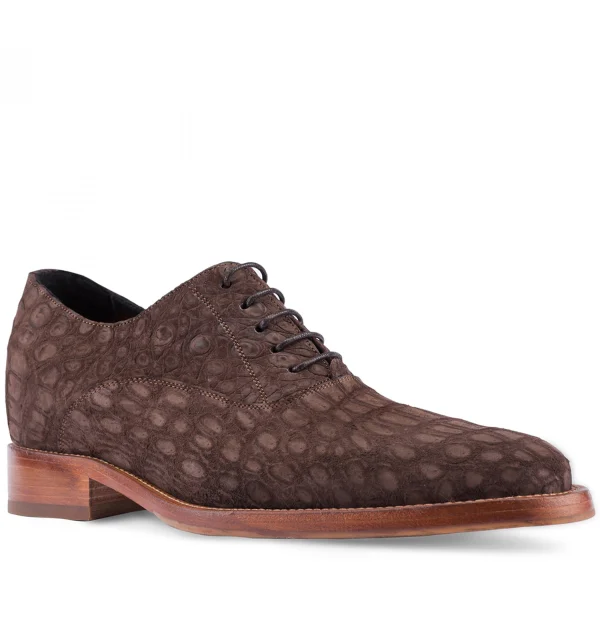 Ibiza - Elevator Shoes in Baby Crocodile Suede Leather from 2.4 to 3.1 inches