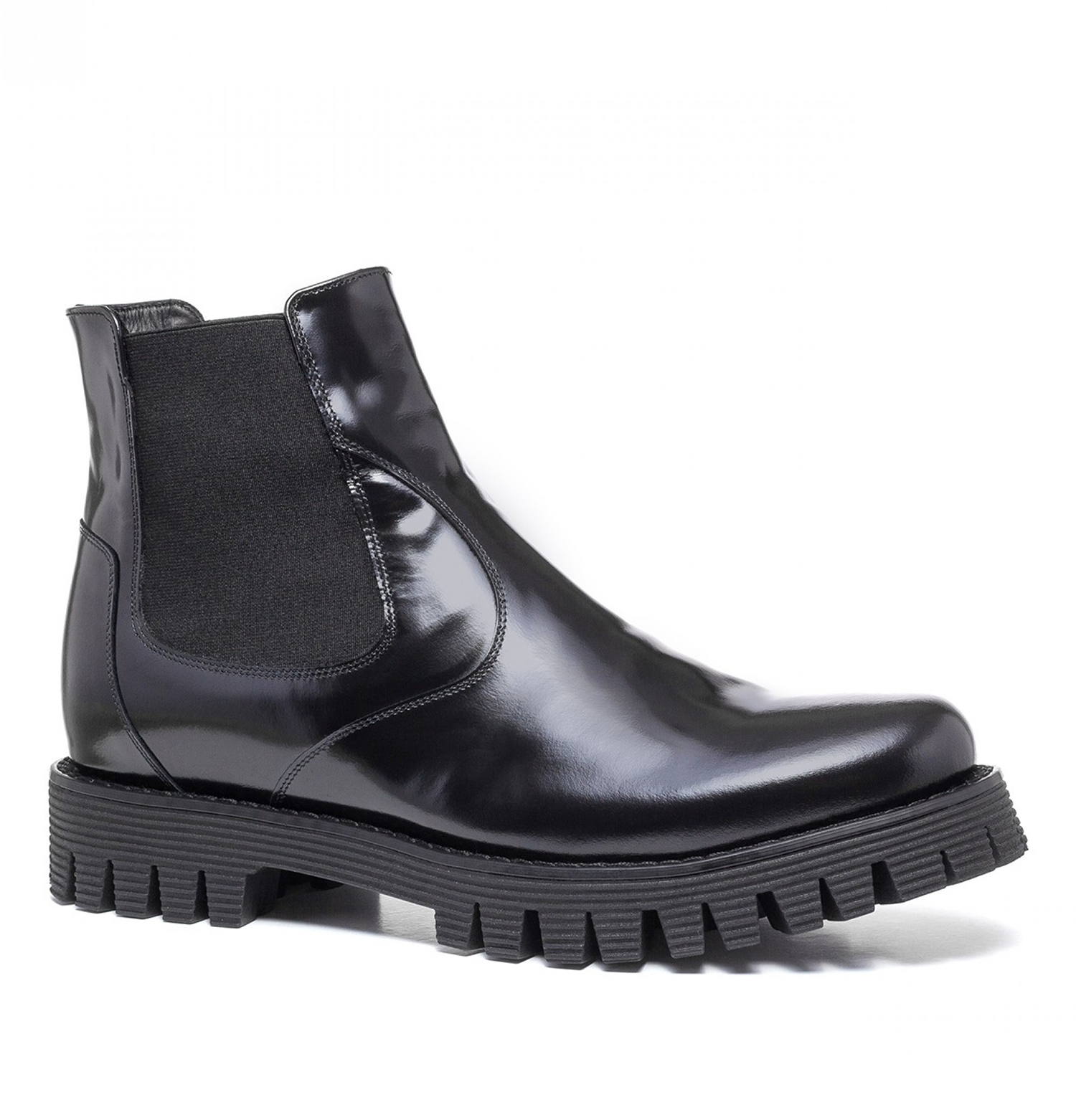 Central Area - Elevator Boots in Brushed Leather from 2.4 to 4 inches
