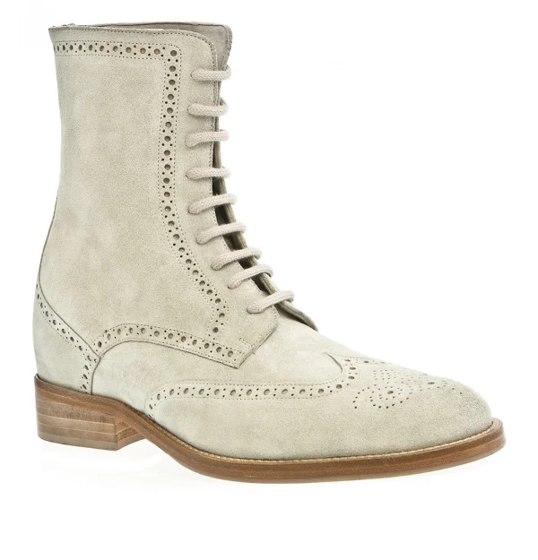 Gloria W- Women's Elevator Boots in Suede Leather from 2.4 to 4 inches
