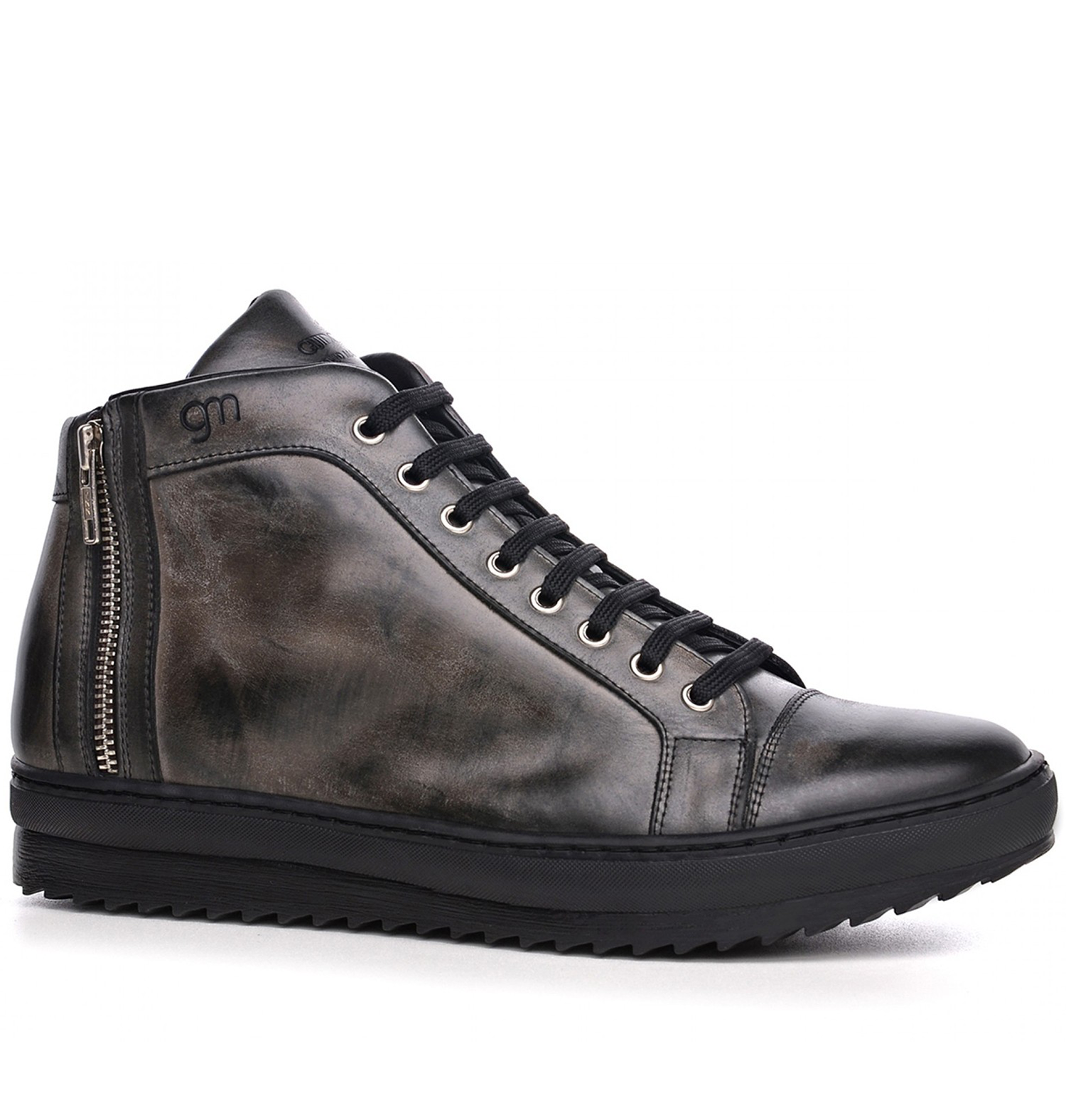 Clapham - Elevator Sneakers in Full Grain Leather from 2.4 to 3.1 inches