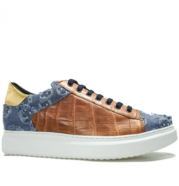 Chandler - Elevator Sneakers in Leather/fabric mix from 2.4 to 3.1 inches