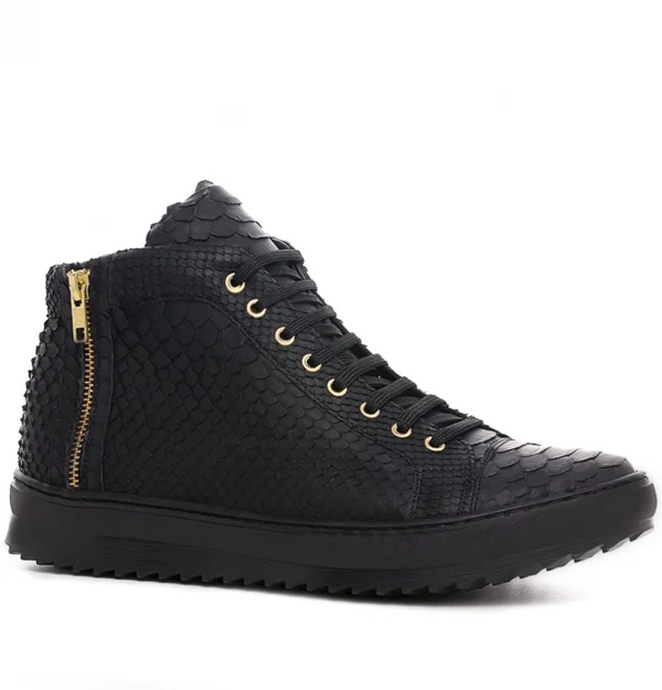 Delano - Elevator Sneakers in Python Leather from 2.4 to 3.1 inches