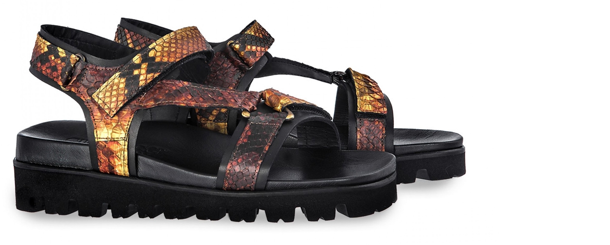 Dominica - Elevator Sandals in Python Leather up to 2 inches