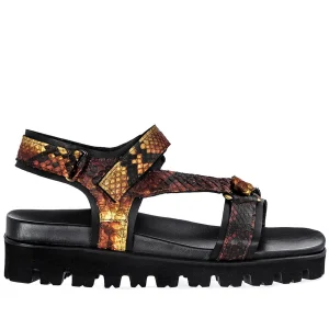 Dominica - Elevator Sandals in Python Leather up to 2 inches