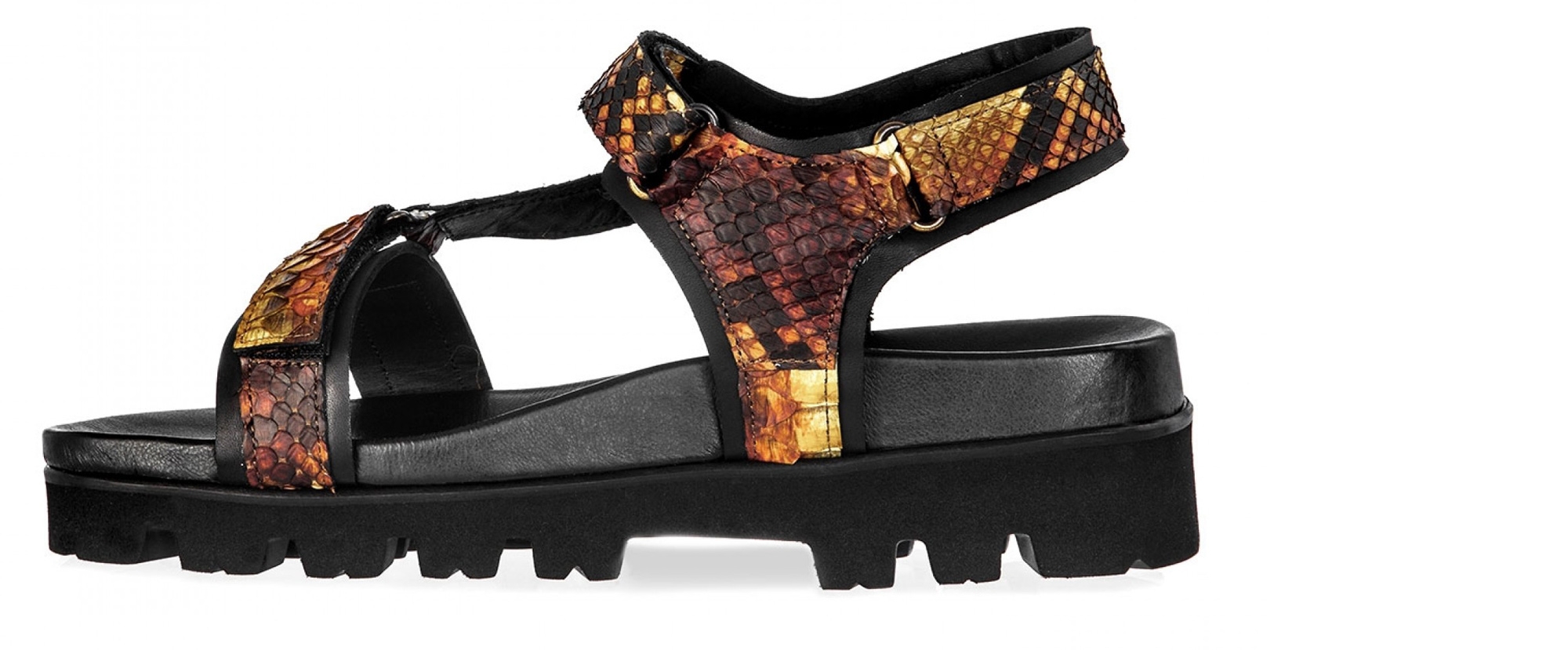 Dominica - Elevator Sandals in Python Leather up to 2 inches