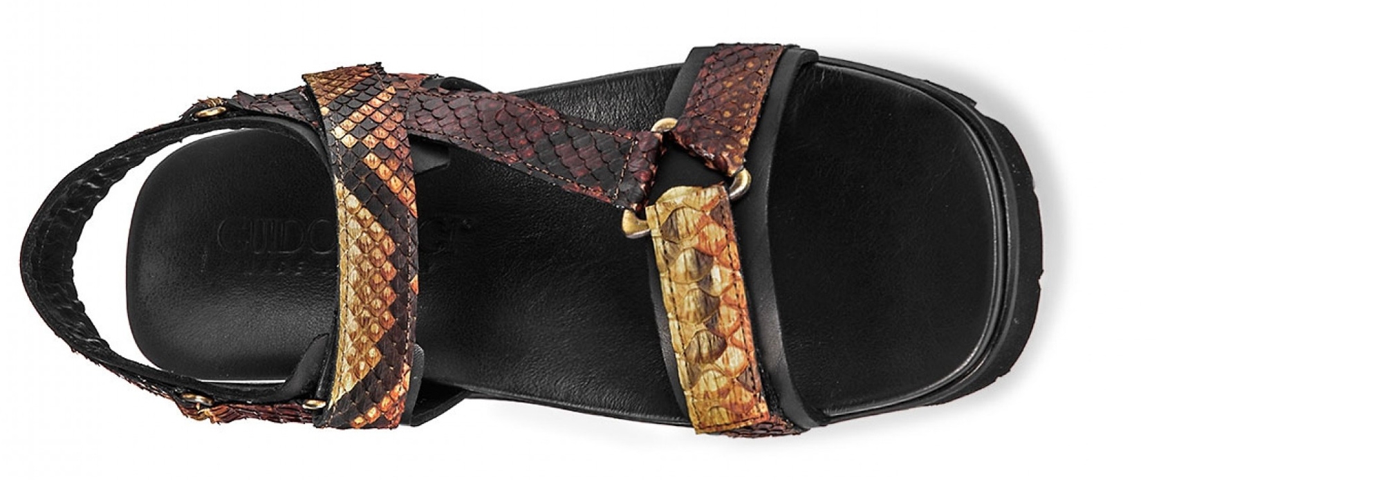 Dominica - Elevator Sandals in Python Leather up to 2 inches