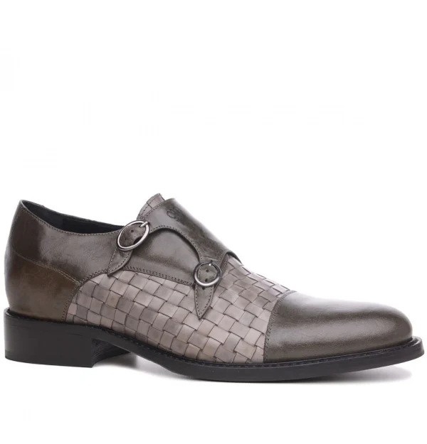 Vivaldi - Elevator Shoes in Braided Leather from 2.4 to 3.1 inches
