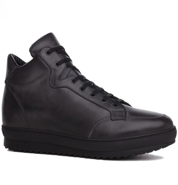 Bulgaria - Elevator Sneakers in Full Grain Leather from 2.4 to 4 inches