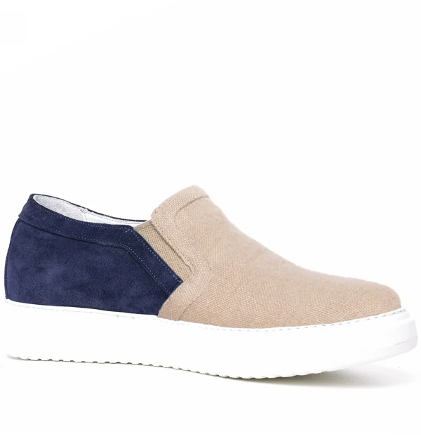 Calabasas - Elevator Slip-Ons in Mix Leather/Fabric up to 2.6 inches