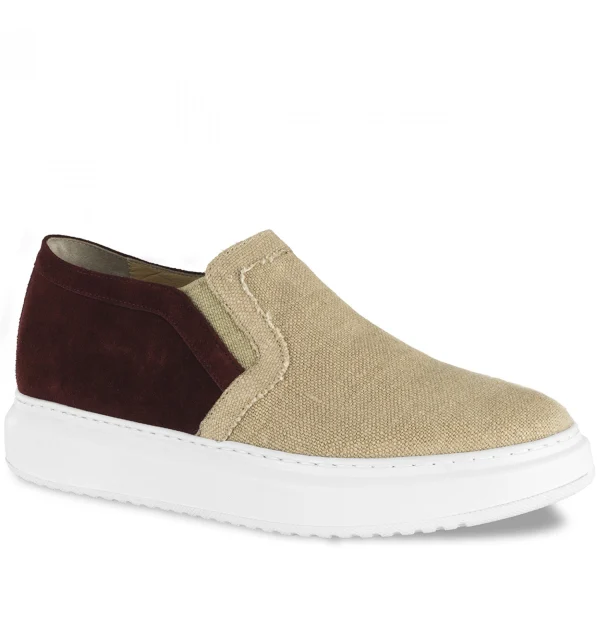 Conero - Elevator Slip-Ons in Leather/fabric mix up to 2.6 inches
