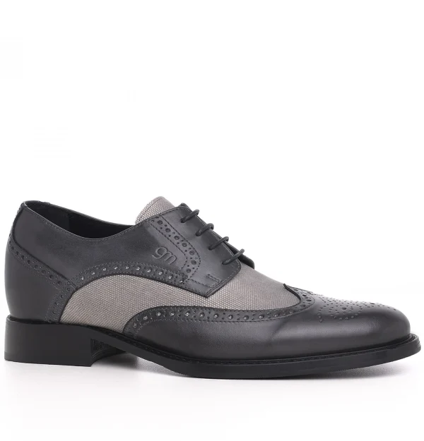 Cremona - Elevator Shoes in Leather/fabric mix from 2.4 to 3.1 inches