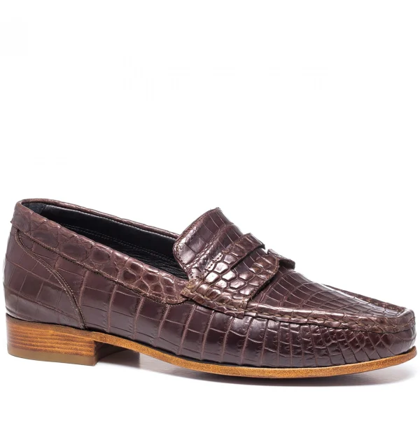 Porta Vittoria - Elevator Loafers in Crocodile Leather up to 2.6 inches