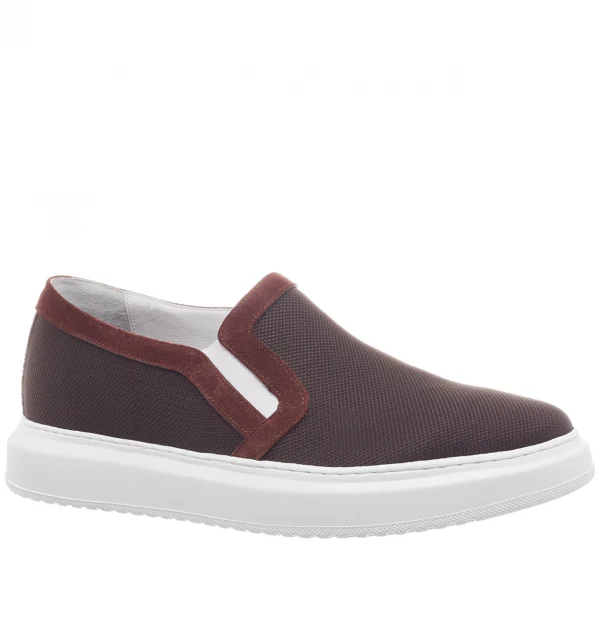 Ragusa - Elevator Slip-Ons in Leather/fabric mix up to 6 cm