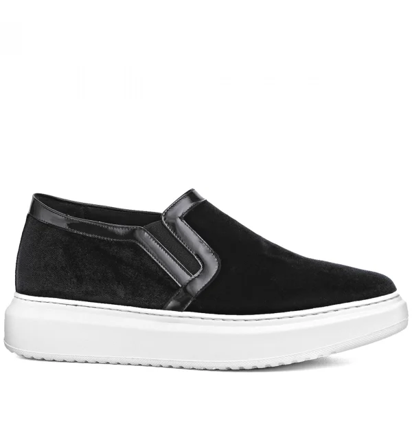 Santander - Elevator Slip-Ons in Leather/fabric mix up to 6 cm