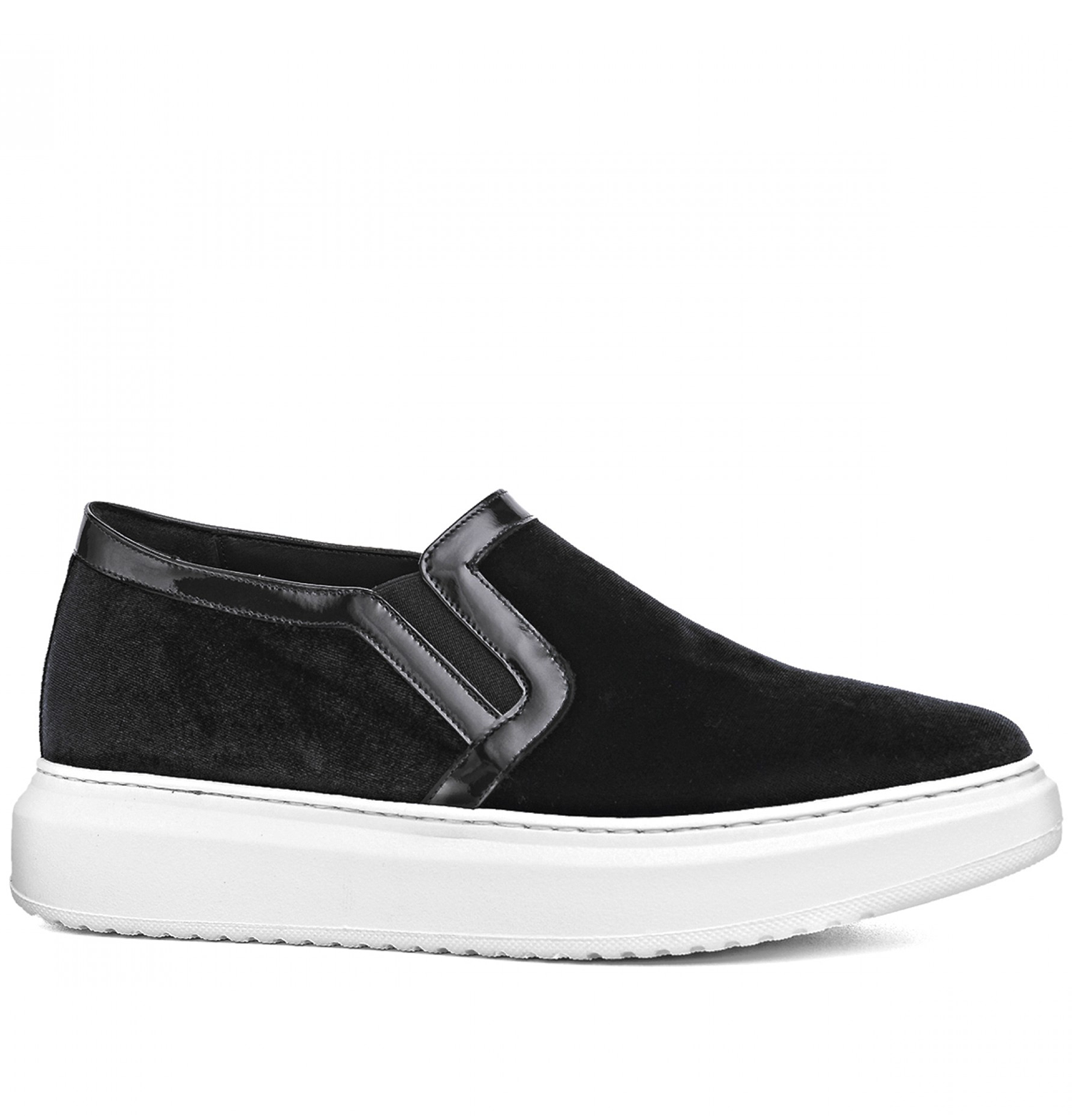 Santander - Elevator Slip-Ons in Leather/fabric mix up to 6 cm