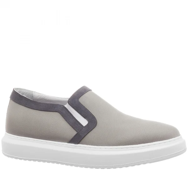 Seaside - Elevator Slip-Ons in Leather/fabric mix up to 2.6 inches