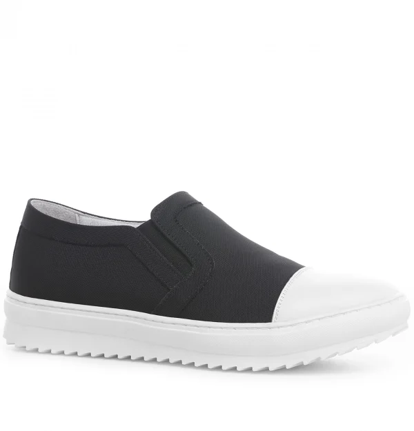 Swansea - Elevator Slip-Ons in Leather/fabric mix up to 6 cm