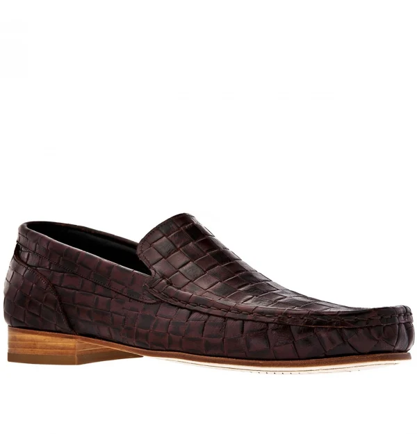 Manama - Elevator Loafers in Woven Pattern Leather up to 2.6 inches