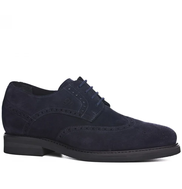 Smara - Elevator Shoes in Blue Varnish Leather from 2.4 to 3.1 inches