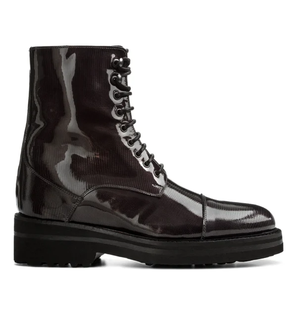 Kelowna - Elevator Boots in Hemp effect patent Leather from 2.4 to 4 inches