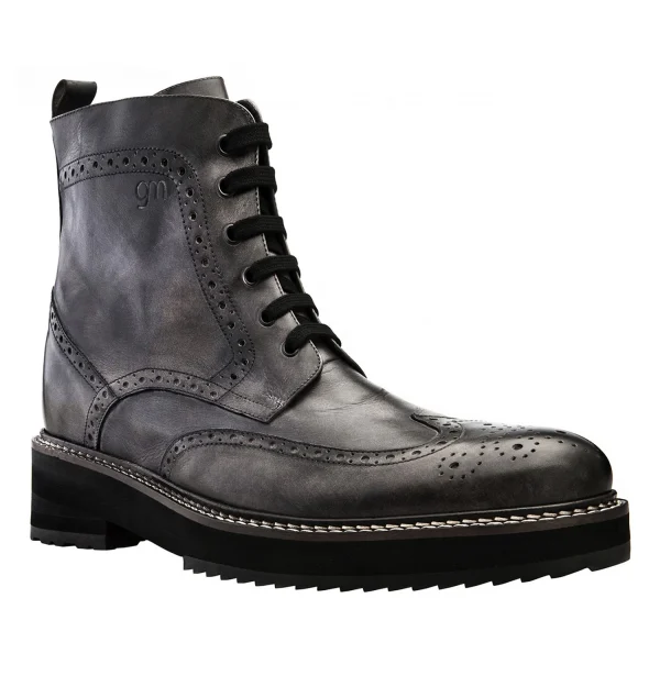 Shanghai W - Elevator Boots in Full Grain Leather from 4 to 6 inches