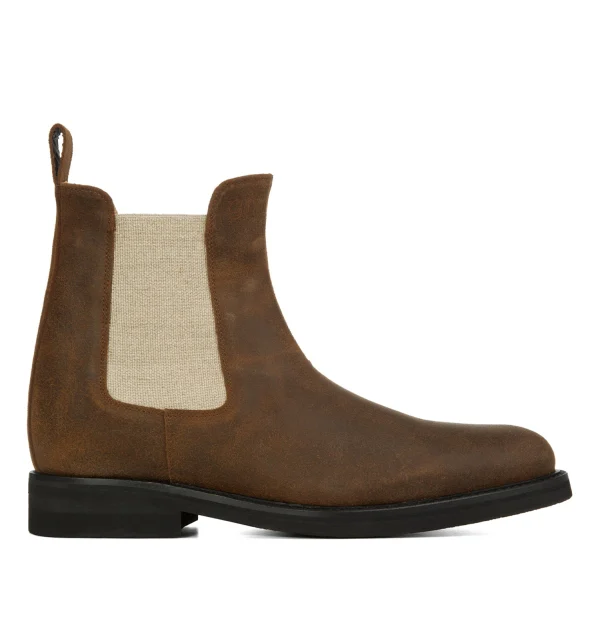 Yuma - Elevator Chelsea Boots in Waxed Leather from 2.4 to 4 inches