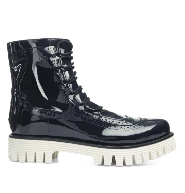 Merida - Elevator Boots in Varnish Leather from 3.1 to 4 inches
