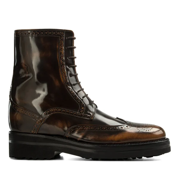 Nesso - Elevator Boots in Brushed Leather from 2.4 to 4 inches