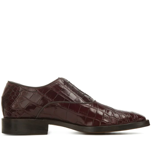 Leduc - Elevator Shoes in Crocodile Leather from 2.4 to 3.1 inches