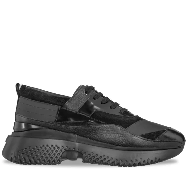 Lambo - Elevator Sneakers in Mix of leathers from 2.4 to 4 inches